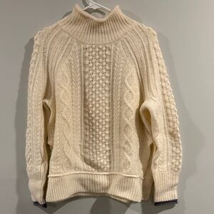 Alex Mill Camil Cable Knit Sweater in Ivory, Size S (NWT)